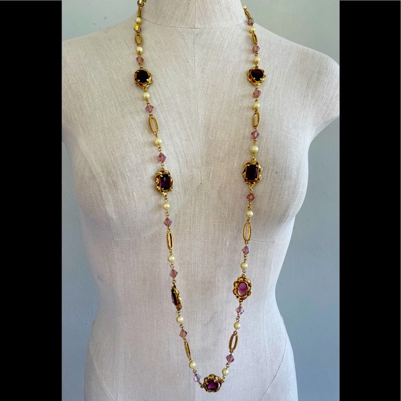 Carolee Lux 40" long of Pearls & Crystals - Picture 1 of 8